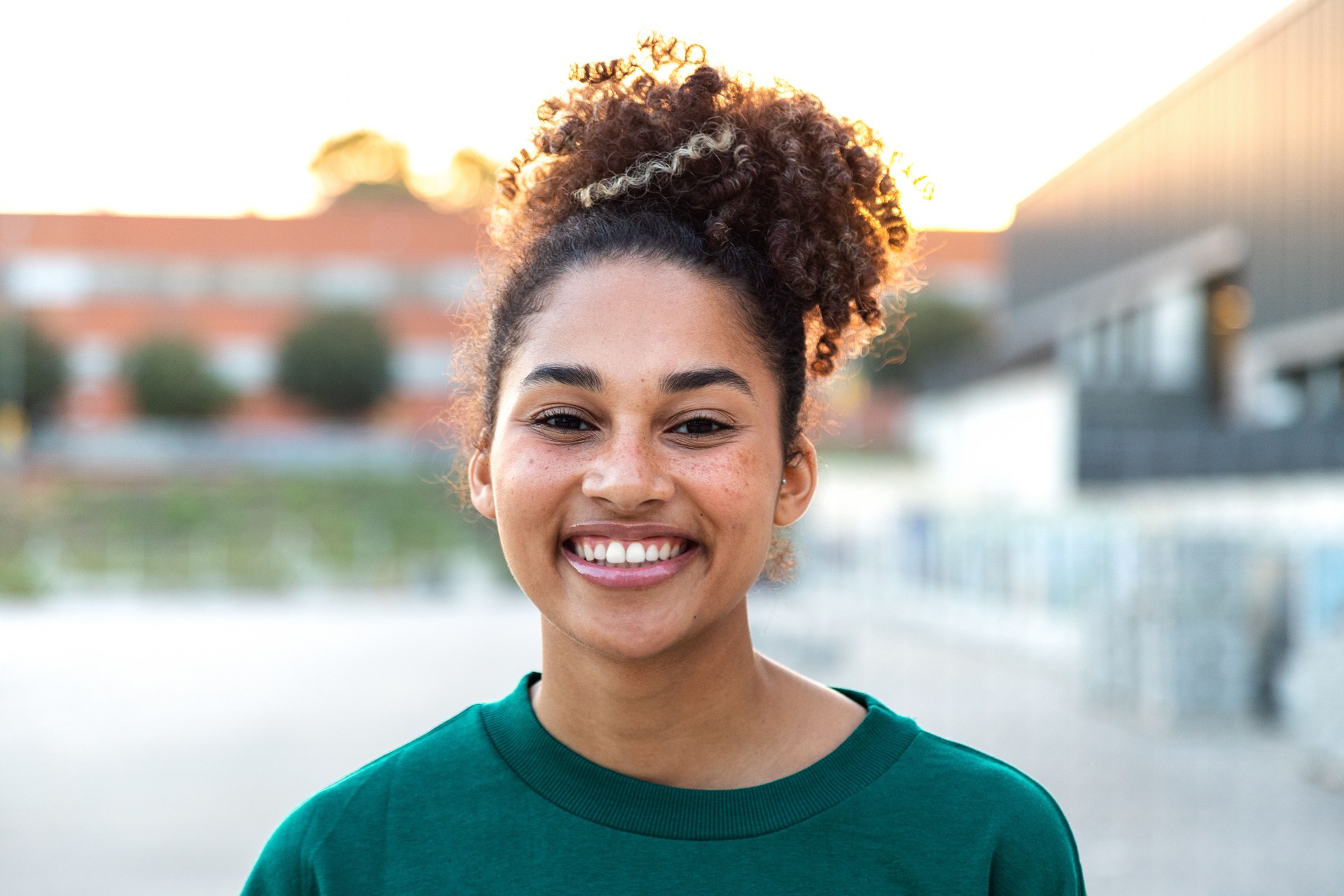 Happy, confident young African American woman looking at camera